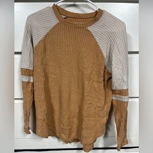 American Eagle Tan Brown Pullover Long Sleeve